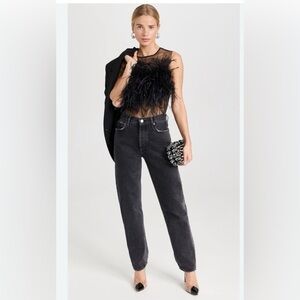 Agolde 90s Pinch Waist Jeans – High Rise Straight, Crushed Black
